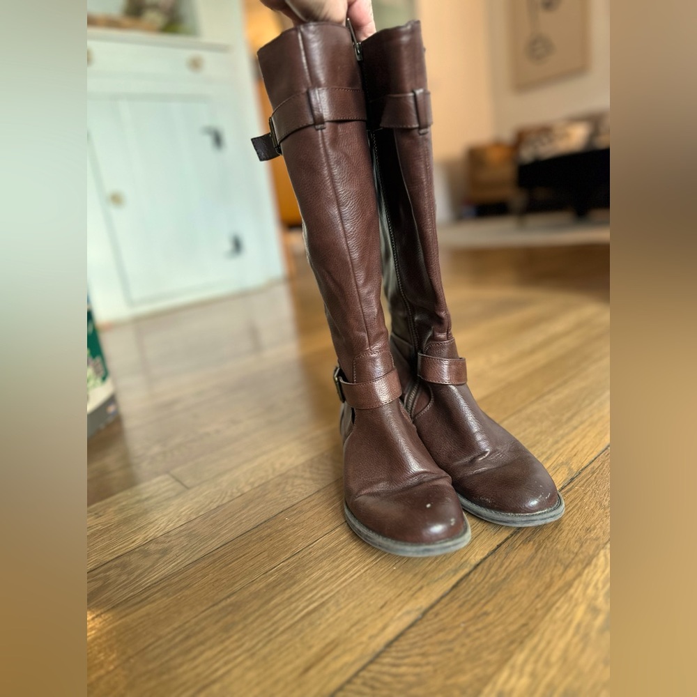 Bass • Brown • Faux Leather Riding Boots